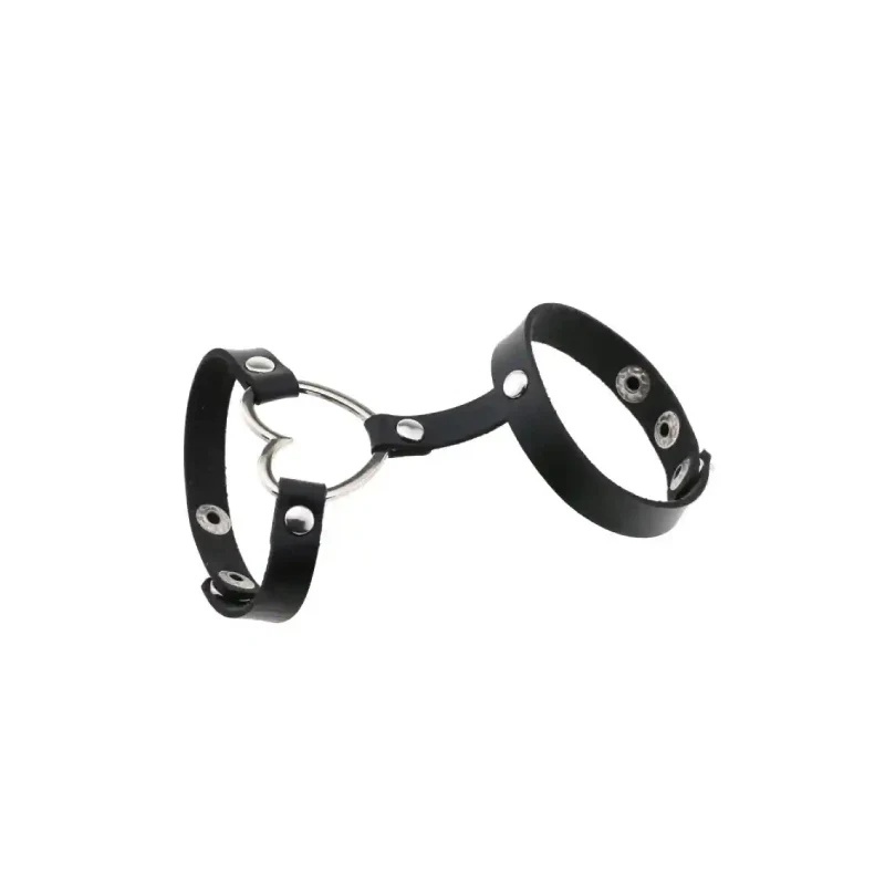 Punk PU Leather Heart Cuff Wristband Bracelet