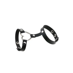 Punk PU Leather Heart Cuff Wristband Bracelet