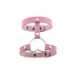 Punk PU Leather Heart Cuff Wristband Bracelet