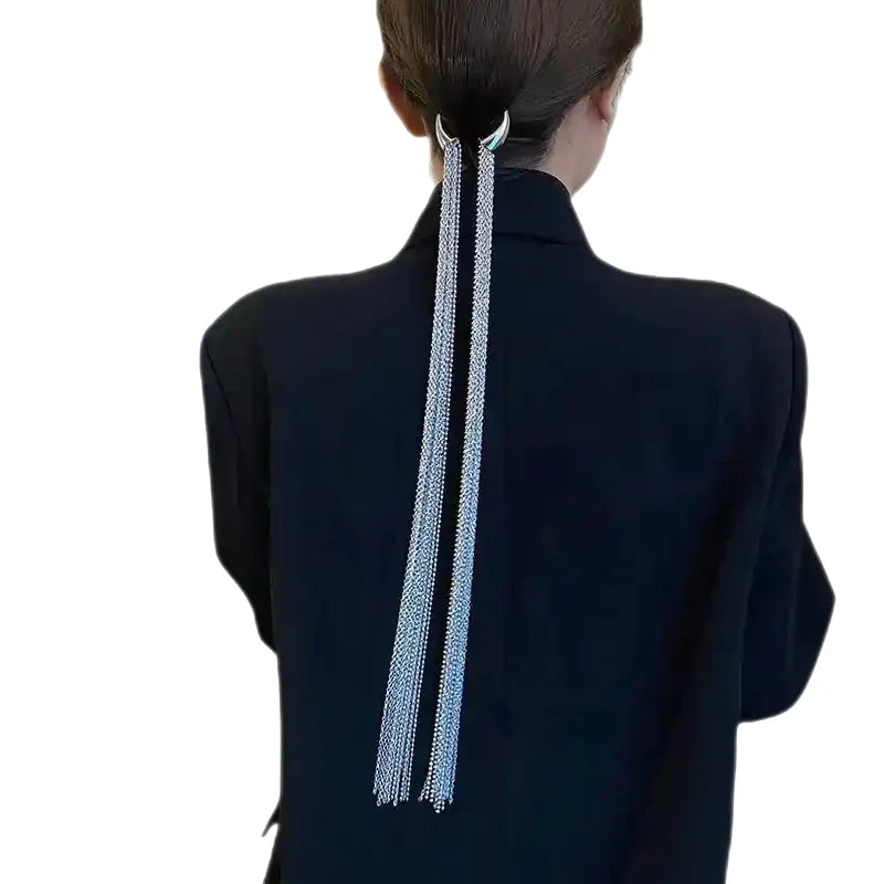 Punk Style Hair Pins With Long Tassels and Metal Chain