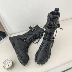 Punk Style Platform Ankle Boots Cotton Polyester Euro Size