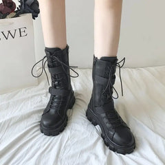 Punk Style Platform Ankle Boots Cotton Polyester Euro Size