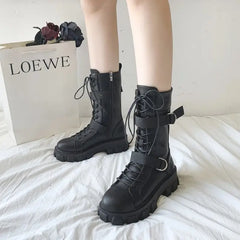 Punk Style Platform Ankle Boots Cotton Polyester Euro Size