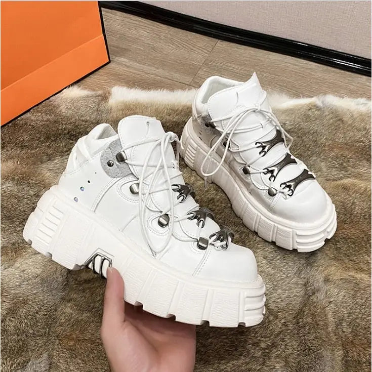 Punk Style Sneakers Lace Up Platform Shoes Euro Size
