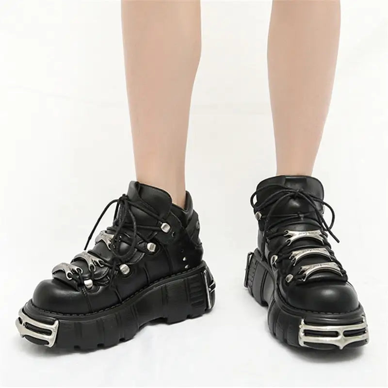 Punk Style Sneakers Lace Up Platform Shoes Euro Size