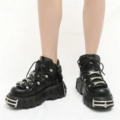 Punk Style Sneakers Lace Up Platform Shoes Euro Size