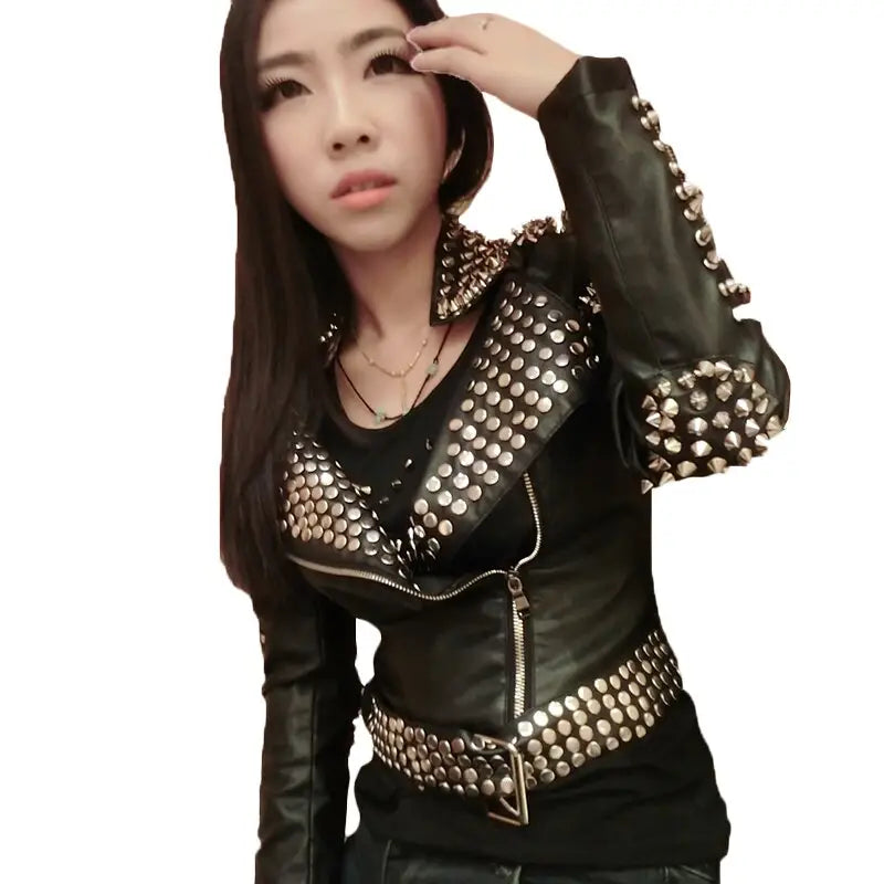 Punk With Rivet Jacket - Black / XS