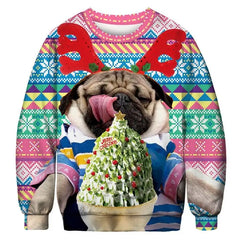 Puppy Ugly Christmas 3D Funny Sweatshirt