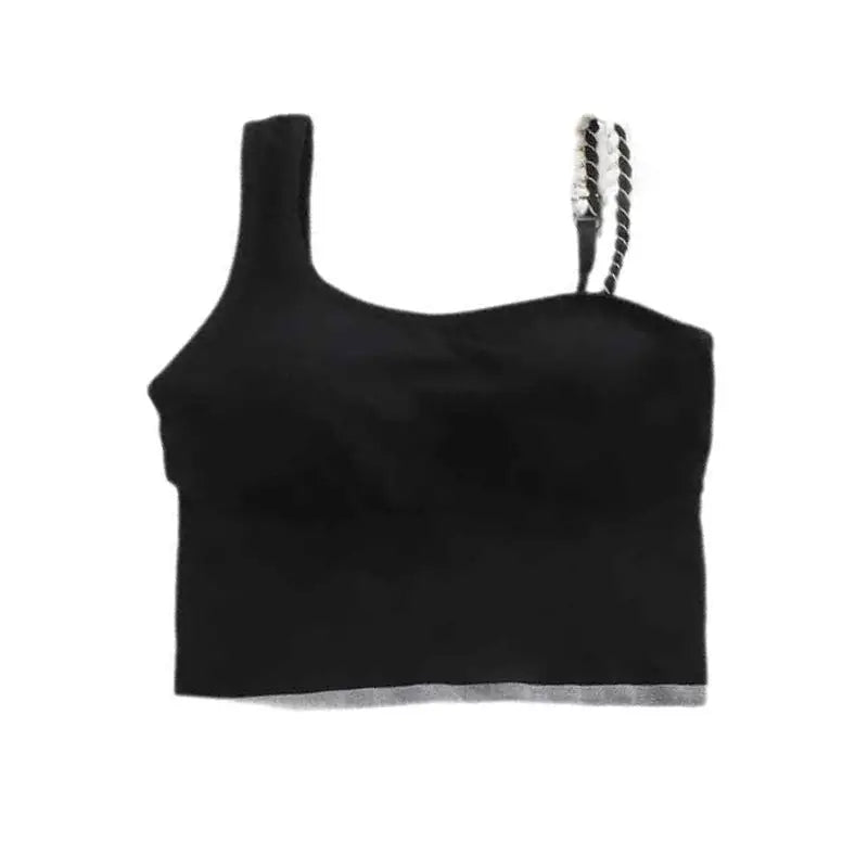 Push-Up Crop Top With Removable Chest Pad - Black / Big