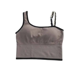 Push-Up Crop Top with Removable Chest Pad Coffee / Big Size