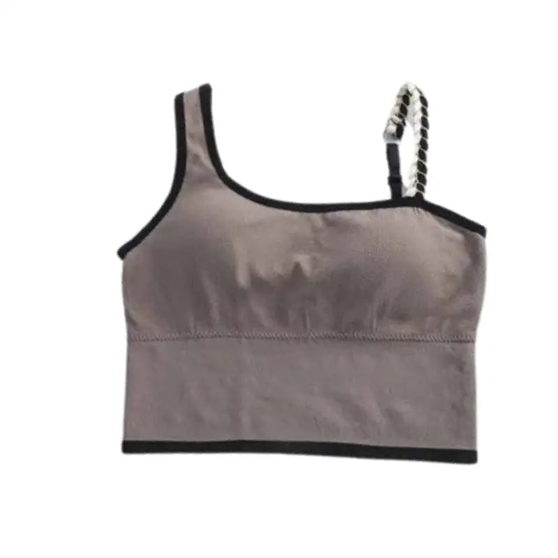 Push-Up Crop Top With Removable Chest Pad - Coffee / Big