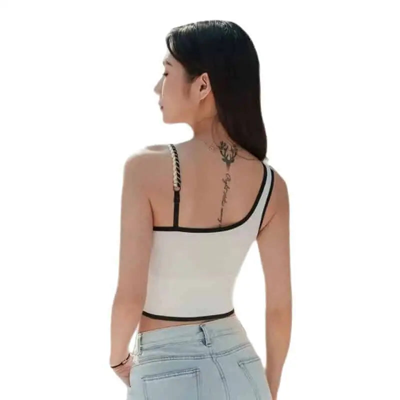 Push-Up Crop Top With Removable Chest Pad - top Blouse