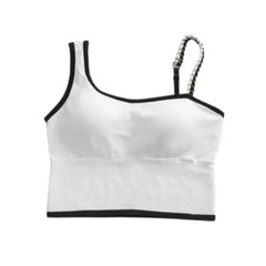 Push-Up Crop Top With Removable Chest Pad - White / Big