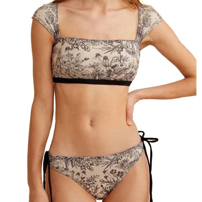 Push Up High Cut Bikini Spandex Acrylic Swimwear Black / S