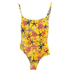 Push Up Starfish Print Monokini for Women Yellow / S