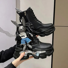 Rabbit Fur Laces Boots with Zipper Euro Size Specifications