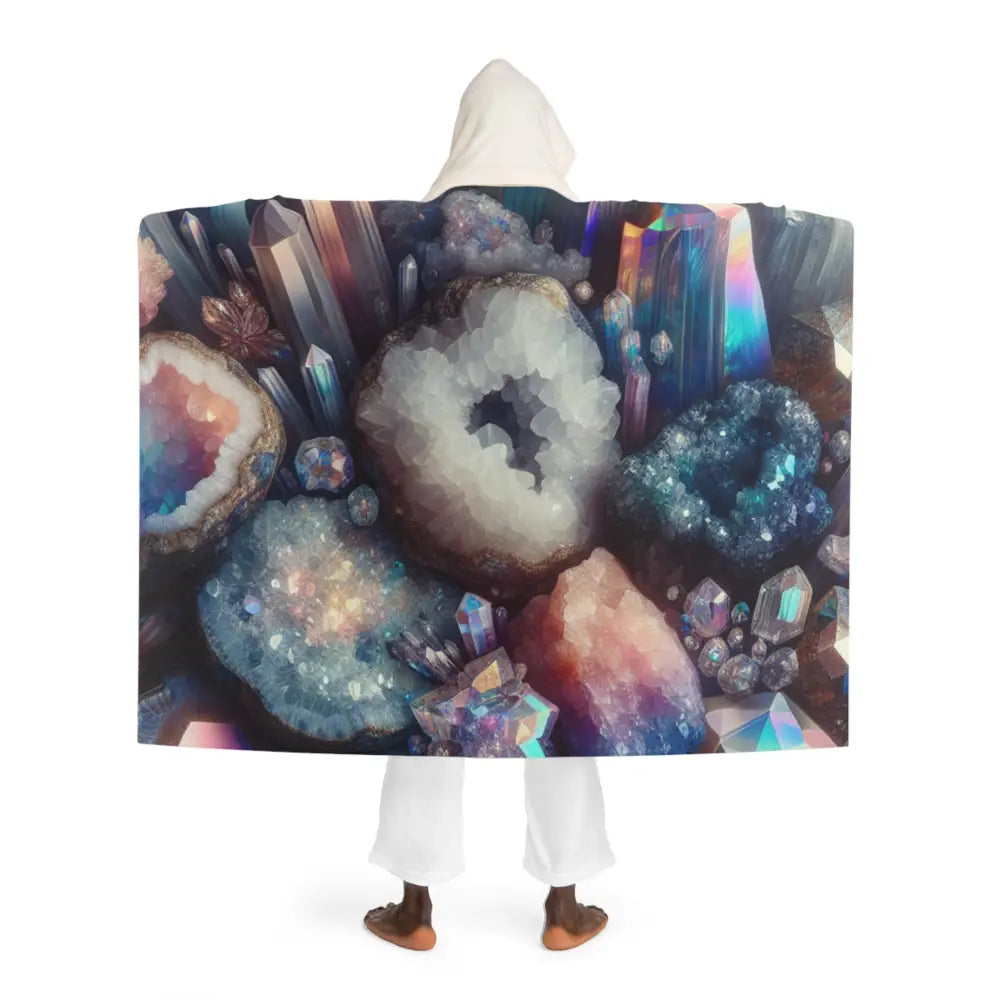 Radiant Prism: The Magical Hooded Sherpa Fleece Blanket