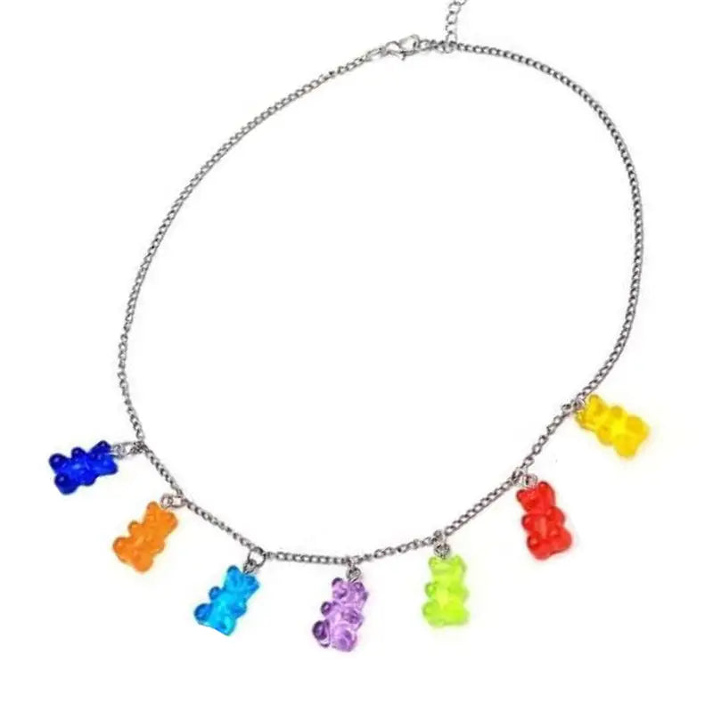 Rainbow Cute Jelly Bear Gummy Necklace