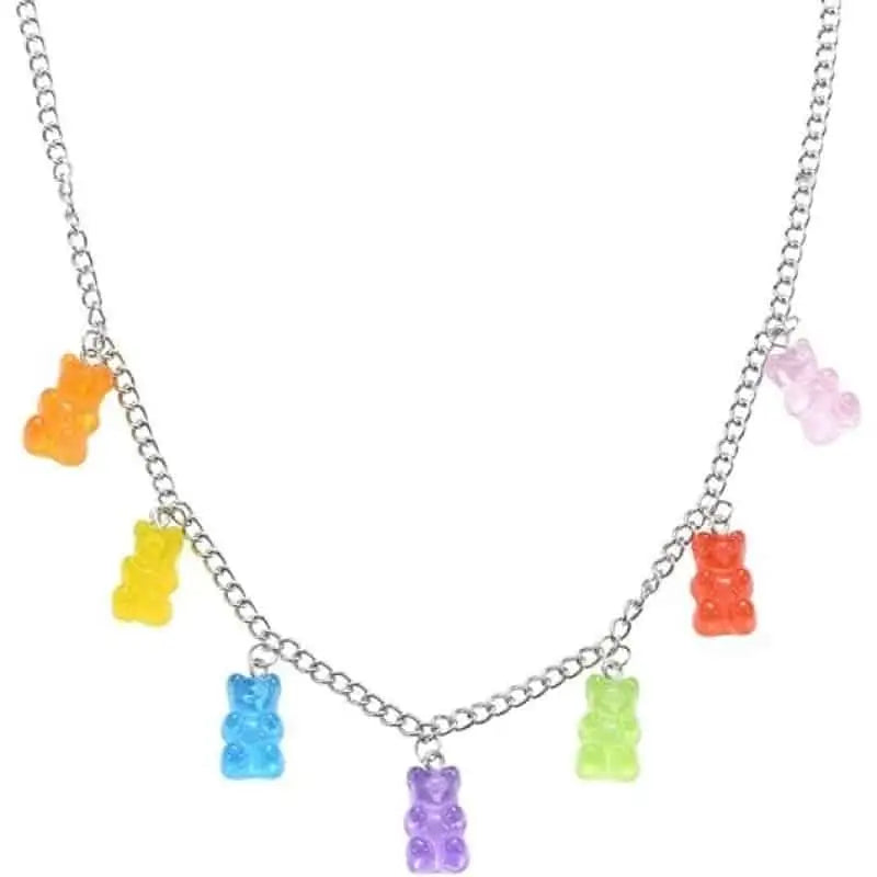 Rainbow Cute Jelly Bear Gummy Necklace