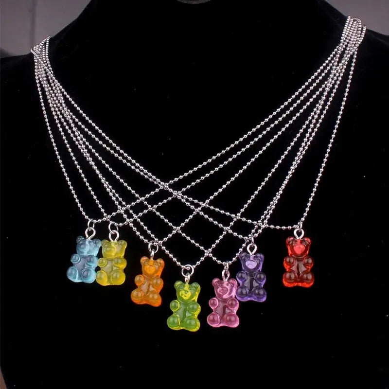 Rainbow Cute Jelly Bear Gummy Necklace