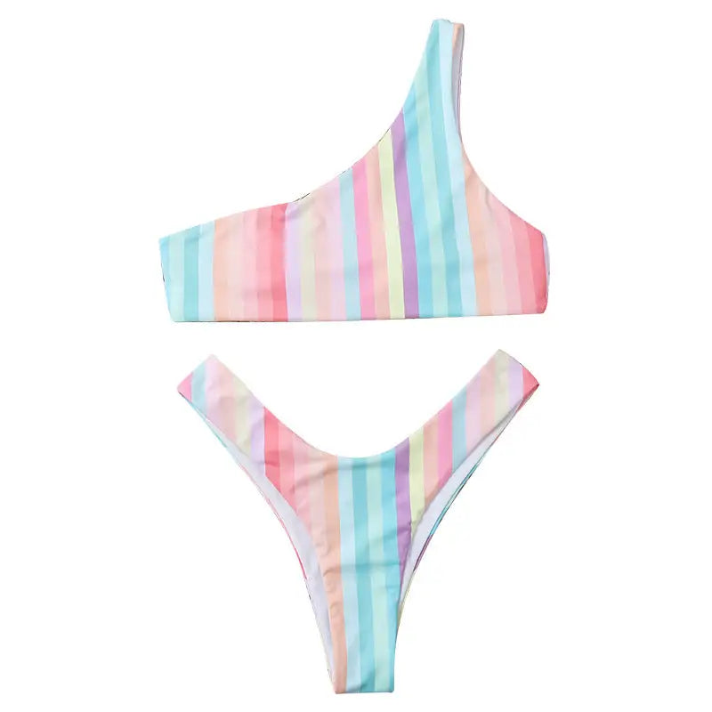 Rainbow Lace-Up Swimsuit