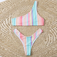 Rainbow Lace-Up Swimsuit - Swimwear