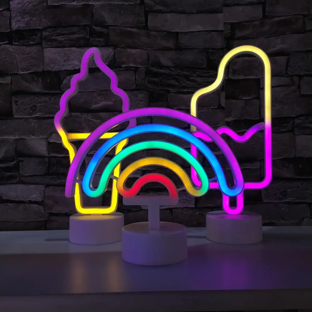 Rainbow LED Neon Lamp for Bedroom and Desk Decor