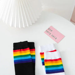 Rainbow Stripe knee Long Socks