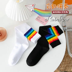 Rainbow Stripe knee Long Socks