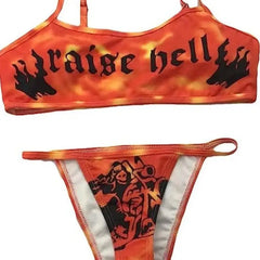Raise Hell High Waist Bikini Set Punk Style Two Piece