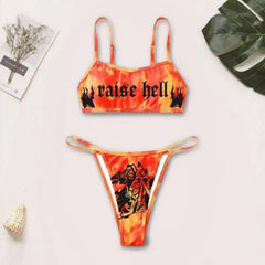 Raise Hell High Waist Bikini Set Punk Style Two Piece