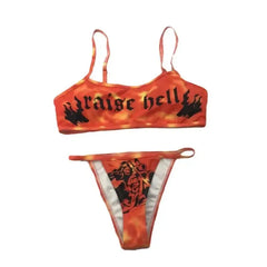 Raise Hell High Waist Bikini Set Punk Style Two Piece