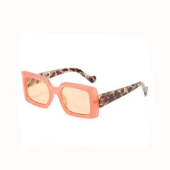 Rectangle Oversized Leopard Temple Sunglasses