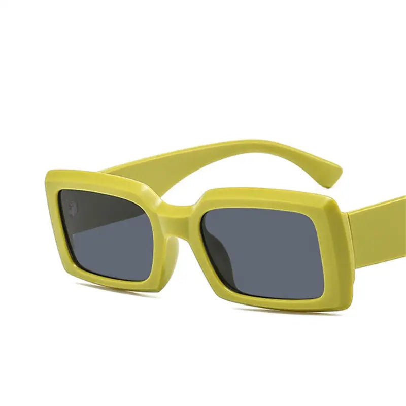 Rectangle Shades Retro Sunglasses - Green / One Size