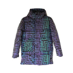 Reflective Circuit Print Long Coat