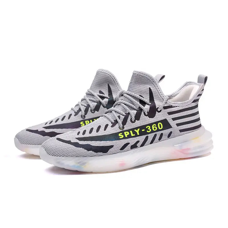 Reflective Flying Urban Sneakers Knitted Lace Up Euro Size