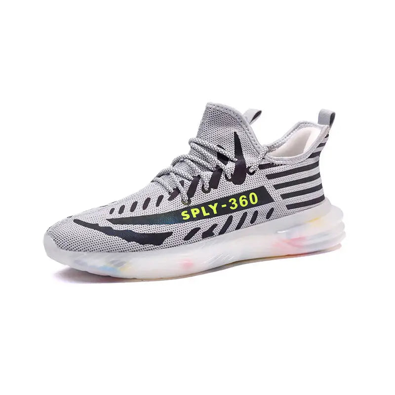 Reflective Flying Urban Sneakers Knitted Lace Up Euro Size