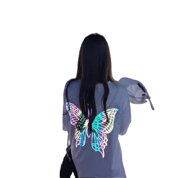 Reflective Giant Butterfly Oversize T-Shirt