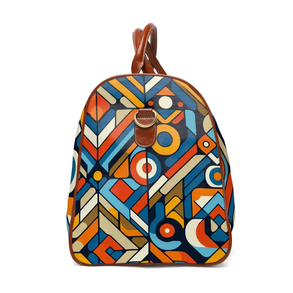 Retro 70s Travel Bag with Geometric Design 20’’ x 12’’