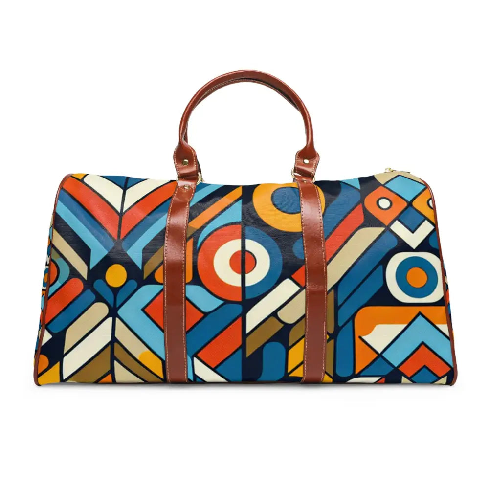 Retro 70s Travel Bag with Geometric Design 20’’ x 12’’
