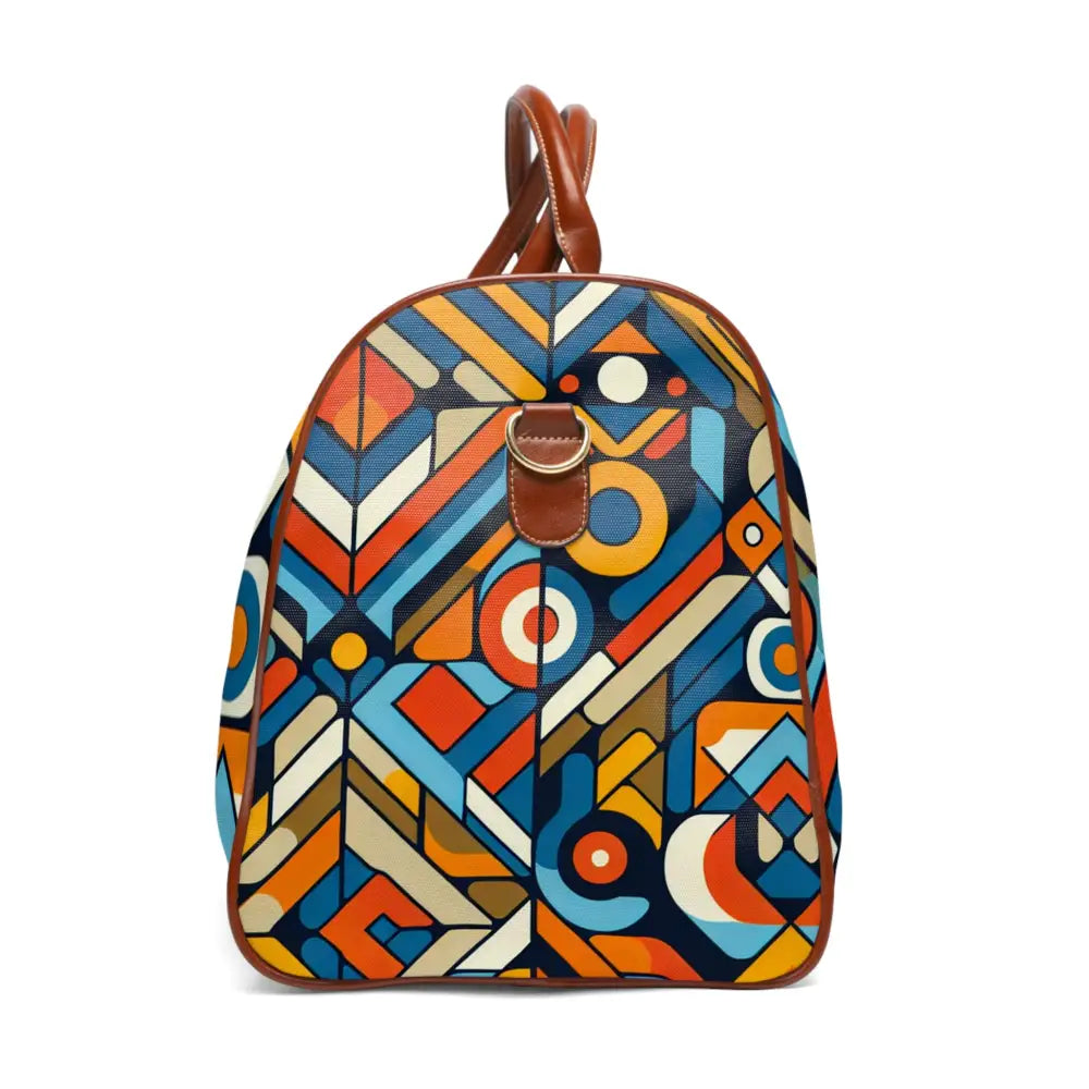 Retro 70s Travel Bag with Geometric Design 20’’ x 12’’