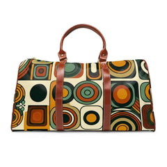 Retro-Aesthetic Area Travel Bag with Geometric Pattern 20’’