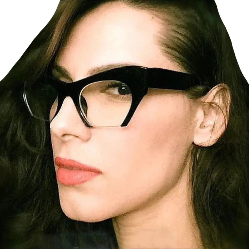 Retro Anti Geometric Half Frame Cat Eye Glasses