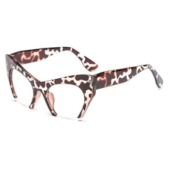 Retro Anti Geometric Half Frame Cat Eye Glasses Leopard