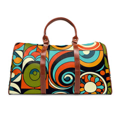Retro Area Travel Bag with Bold 60s 70s Design 20’’ x 12’’