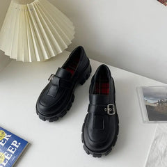 Retro Black PU Leather Boots