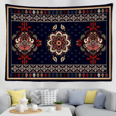 Retro Bohemian Hanging Tapestry Wall Decor 95x70cm / Blue
