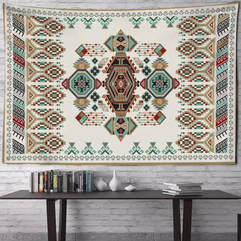 Retro Bohemian Hanging Tapestry Wall Decor 95x70cm / White