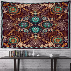 Retro Bohemian Wall Decor Tapestry Hanging 95x70cm / Brown