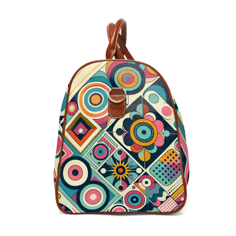 Retro Geometric Travel Bag with 70s Pattern Design 20’’ x